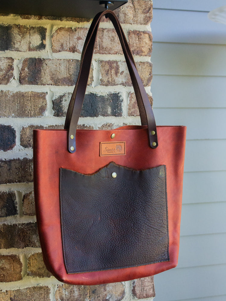 Savanna Tote - Tangerine - “Live Edge”