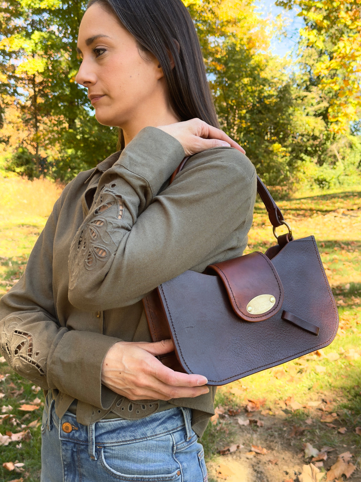 Sylvie - Repurposed Saddle Handbag - Crosby