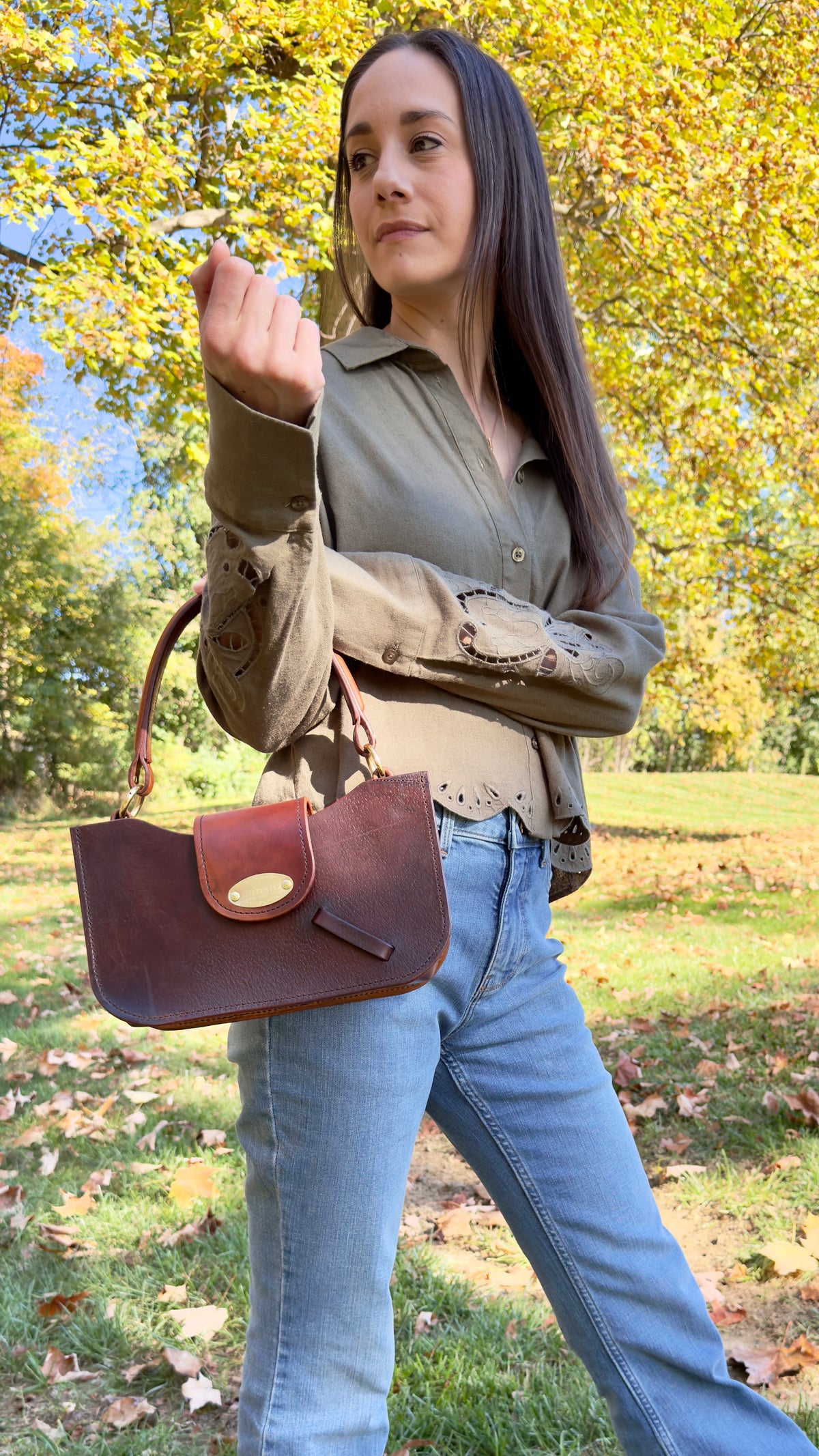 Sylvie - Repurposed Saddle Handbag - Crosby