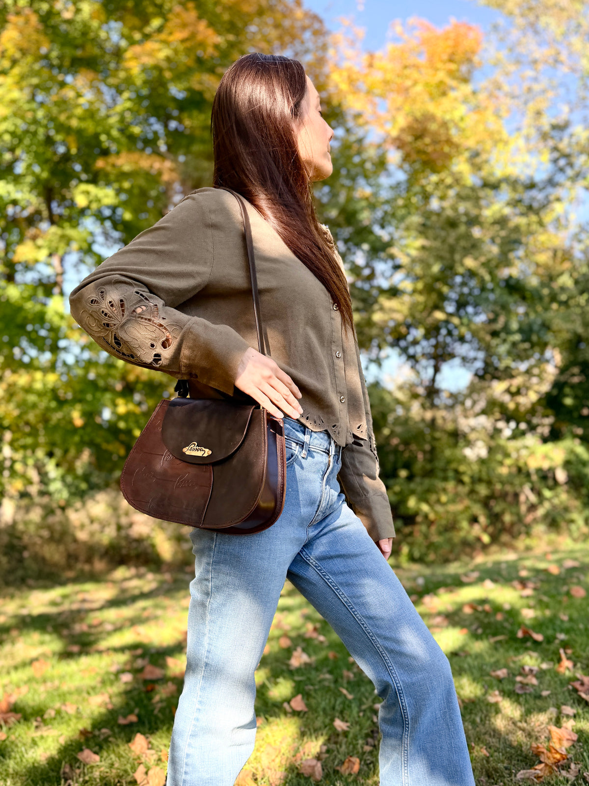 Maple - Repurposed Saddle Handbag - Pessoa